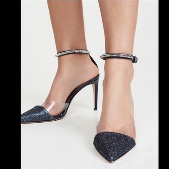 Self-portrait Mika crystal embellished sparkle glitter pointy toe heels - Picture 3 of 12